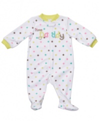 Another terrific terry coverall from Carters that is just what your baby girl will feel completely comfortable in.