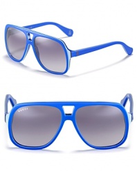 These bold sunglasses were designed by Gucci for a big personality with an eye for the latest colors and trends.