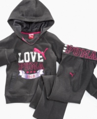 All she needs is love and this Puma sweatshirt to help keep her warm and cozy no matter where she is.
