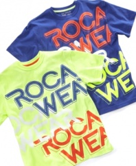 Brighten up his daily rotation with this flashy tee from Rocawear.