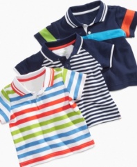 Make him a dapper dude with one of these darling striped polo shirts from First Impressions.