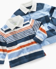 Take his outfit straight to classic with this cute and comfy striped polo shirt from First Impressions.