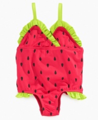 Simply delicious. She'll look sweet enough to eat in this darling swimsuit from Pink Platinum.