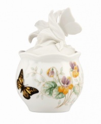 Spring is in the air with the Butterfly Meadow flower diffuser from Lenox. Colorful blooms and butterflies in scalloped white porcelain lend country charm to any setting. With a beautifully sculpted lid. Qualifies for Rebate