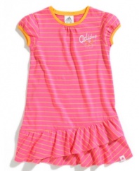 Indulge her sporty and girlie side at the same time with this darling striped dress from adidas.