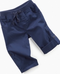On a roll. He'll stay comfortable no matter how active he is in these cute convertible pants from First Impressions.