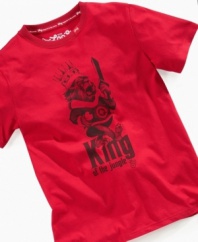 Roaring style. He'll take new pride in his looks thanks to this fresh King of the Jungle t-shirt from LRG.