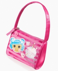 Fun fashion. Lalaloopsy's cute button eyes make this shoulder purse from Hello Kitty a fun fashionable way to tote her essentials.
