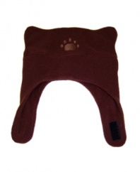 Your bear cub will love this cutest, softest hat ever! Keep those little ears beary warm with this fleece hat from BearHands that features an embroidered paw print and a comfortable strap under the chin to make sure it stays put.