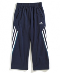 Comfort doesn't have to sacrifice style. These fleece pants from adidas bring sporty style to the couch!
