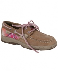 Capture a classic. Her style will be long-lasting when she's in these comfy boat shoes from Sperry Top-Sider.
