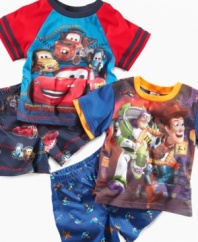 What an imagination. Encourage him to dream about the possibilities in a fun Toy Story or Cars short and shirt sleepwear set from AME.
