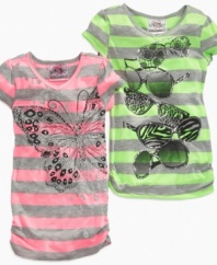 Make her casual collection sparkle with one of these fun graphic tees from Beautees.