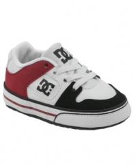 A baby step to cool. These stylish sneaks are a fitting introduction to DC style. (Clearance)