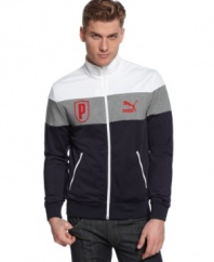 Sleek & sporty gets a stylish update for on-the-street wear. This track jacket from Puma will be your everyday layer.