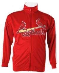 Get into the swing of the season with this sporty St. Louis Cardinals track jacket from Majestic.