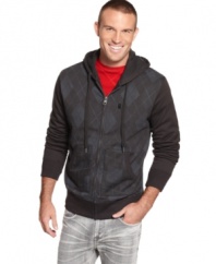 Marc Ecko hits on super-cool casual style with this diamond print hoodie.