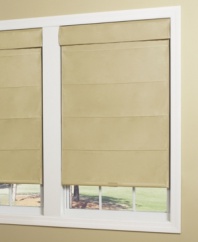 A silky smooth alternative to standard Roman shades, this faux silk thermal Roman shade features a streamlined design with an ultra-soft hand, making it perfect for adding elegance and texture to any room.