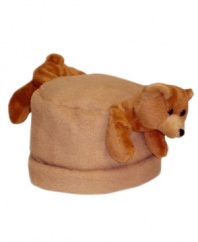 This comfy fleece hat from BearHands features a buddy's head at the front and her bottom at the rear - a surefire way to turn some heads!
