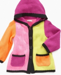 Make her day a little brighter with this colorful color-blocked sweater from First Impressions.