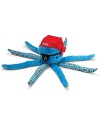 A wiggly pirate octopus sports an eyepatch a bold bandana and plaid accents for a visually stimulating playmate for your little one.