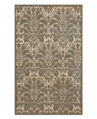 Enjoy the elegant appeal and fancy flourishes of classic silver damask updated with more modern lines. Liora Manne presents an area rug that delivers exceptional style for today's home, hand-tufted in India from 100% wool that feels heavenly plush underfoot.