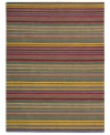 True colors. With vivid stripes in hues like marigold, ruby and sage, Nourison's irresistible Skyland rug is an instant mood-lifter in any space. The plush wool rug is enhanced with meticulous hand carving for beautiful detail and texture.