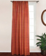 Warm up your rooms with sunset-inspired hues and pure cotton. The Banyon window panel boasts stripes of spice tones accented with white dots for a casual, contemporary appeal.