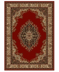 Characterized by an open, vibrant red that's surrounded by exquisite floral detailing, this area rug set from Kenneth Mink presents this rich, classic look to every room in the house. Woven of plush olefin for lasting softness and durability. Includes three rugs.