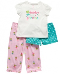 Dress her up for bedtime with this snuggly sleepwear set from Carter's, with a Princess graphic or a sweet cupcake print.