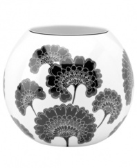 Artist Florence Broadhurt's timeless Japanese Floral print is revived for modern homes in this graphic black-and-white bowl from kate spade new york.