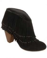 The fringes on the Tulsa fringed booties by Carlos by Carlos Santana swing with each step. You won't want to stand still.