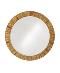 Add new character to contemporary homes with the Serenity wall mirror from Howard Elliot. A cool stepped design in warm gold with black marbling makes a bold statement above the sofa or dining table.