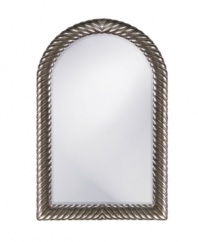 Create a look of overarching elegance with the Montreal wall mirror. A chunky rope design and brushed nickel finish reflect a well-decorated foyer or bedroom.