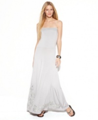 Wear INC's versatile pieces as a maxi skirt or a stunning strapless dress. The sequins and embroidery add elegant detail.