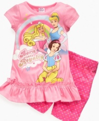 Princess pedigree. She'll feel like royalty when she's wearing her favorite characters on this tunic from Disney.