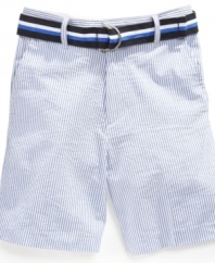 This classic seersucker short from Izod makes his spring and summer look standout from the rest.