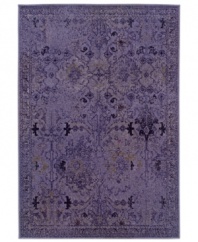 Distressed never looked so rich. The Revamp area rug from Sphinx takes a vintage-inspired damask motif and updates its heirloom appeal with modern, faded styling in bold violet. Created in the USA of ultra-tough, hard-twist polypropylene.