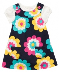 Feeling floral. She'll have her own garden of style in this fabulous bodysuit and jumper-dress set from Carter's.