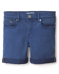 In comfy stretch denim, these Burberry shorts for little girls exude carefree style.