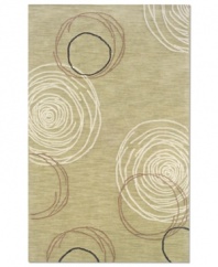 Emulating the look of drawn droplets rippling through water, the Mandhal area rug from Sphinx brings true artful tradition to your floors. Handcrafted of rich polyester fibers in an abrash colorway for a soft, durable home accent.
