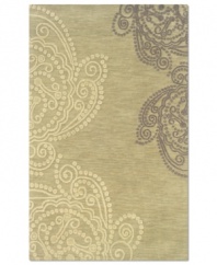 Recreating the iconic look of carefully drawn Henna in an array of light hues, the Mandhal area rug from Sphinx brings captivating artwork to your floors. Handcrafted of rich polyester fibers in an abrash colorway for a soft, durable home accent.