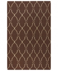 Stunning in its simplicity, this artist-designed area rug from Surya brings a calming beauty to any area in your home. Interlocking lines crisscross against a soft brown background, creating a chic lattice-like pattern that's stylishly simple.