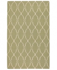 Stunning in its simplicity, this artist-designed area rug from Surya brings a calming beauty to any area in your home. Interlocking lines crisscross against a soft sage background, creating a chic lattice-like pattern that's stylishly simple.