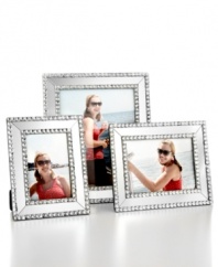 Your entire room will sparkle with Leeber's fabulous Mirrored picture frame, featuring reflective glass trimmed with faceted beads.