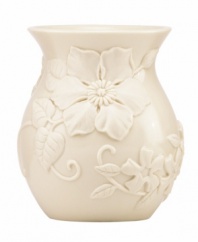 Already teeming with fresh blooms, Floral Fields posey vases from Lenox have a serene, understated elegance in graceful ivory porcelain. A simple silhouette balances elaborate sculpted detail. Qualifies for Rebate