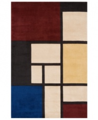 Inspired by the masters of contemporary art, Momeni's New Wave rug does wonders for any room. With a bold, graphic pattern accented by pops of primary color, the hand-tufted wool rug offers chic style and an irresistibly soft hand.