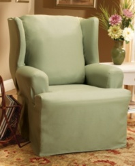 Simple, sophisticated and perfect for today's casual lifestyle, Sure Fit's Duck slipcover is a durable take on modern design. Sized to fit a standard wing chair, pair with other duck slipcovers for a coordinated look.