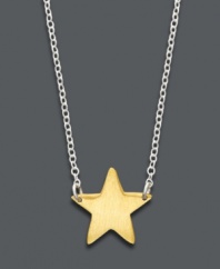 The perfect gift for the girl destined to be a star. Studio Silver's perfectly charming pendant features a delicate sterling silver chain and 18k gold over sterling silver star charm. Approximate length: 16 inches +2-inch extender. Approximate drop: 1/2 inch.