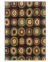 An artful array of colorful concentric rings makes a modern statement on this vibrant area rug from Sphinx. Woven from soft polypropylene for superior stain resistance and durability, this is the rug you want for those high-traffic areas in your home.